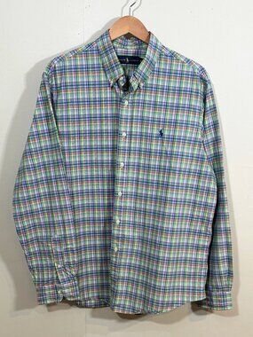 Polo Ralph Lauren Button Down Men's XLg Classic Fit Long Sleeve Plaid Shirt